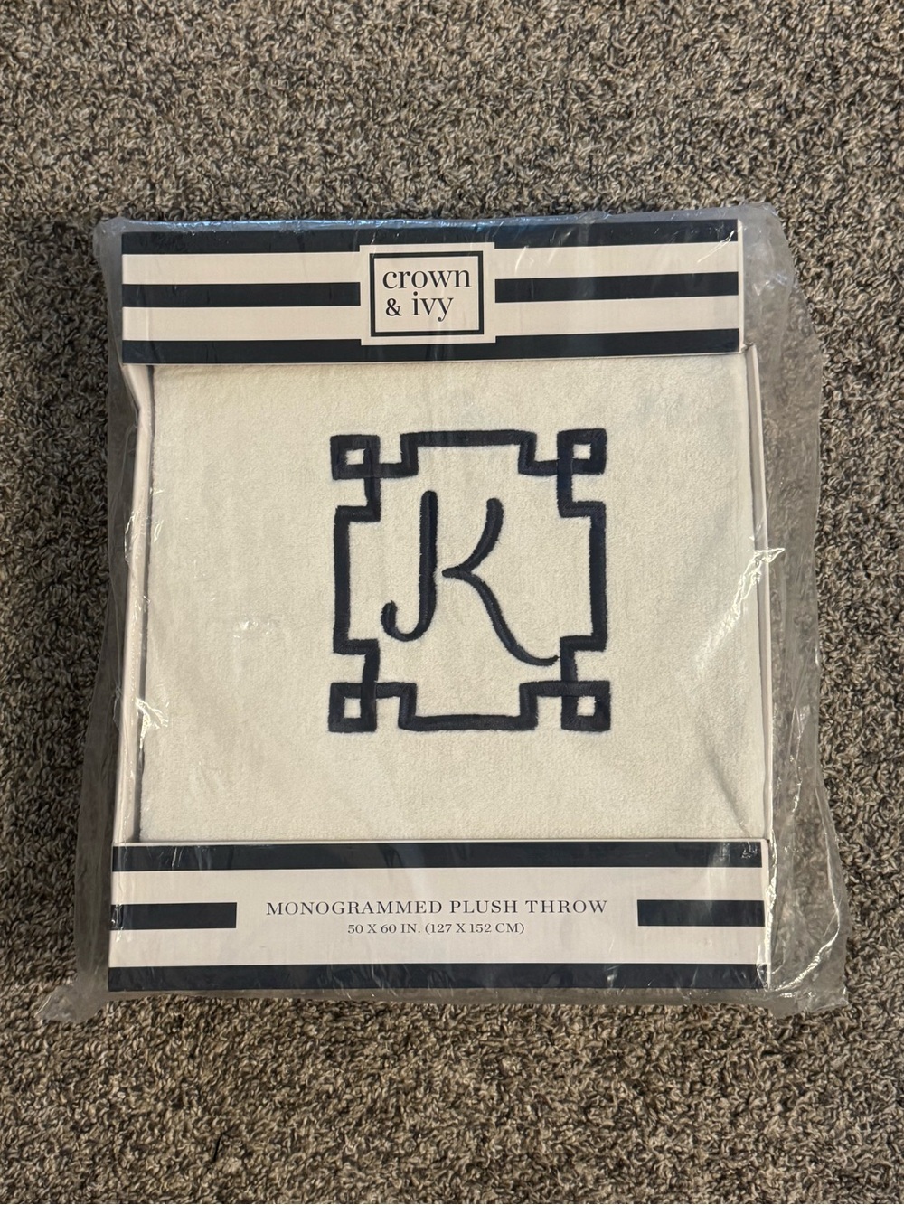 NWT Monogrammed K Fleece Blanket